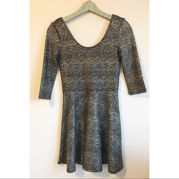 Aeropostale | NWT Black and Gold Foil Fit & Flare - Picture 1 of 3